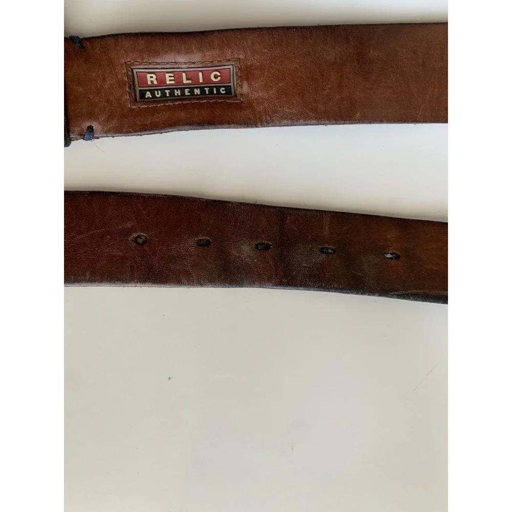 RELIC Authentic Men's Brown Belt Full Grain Cowhide Work Belt - Men's Size 35-38